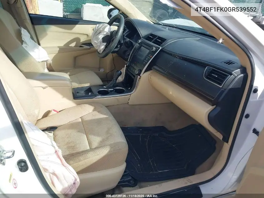 4T4BF1FK0GR539552 2016 Toyota Camry Le