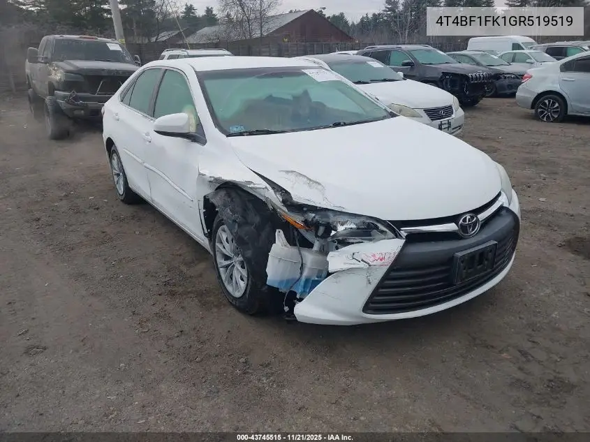 4T4BF1FK1GR519519 2016 Toyota Camry Le