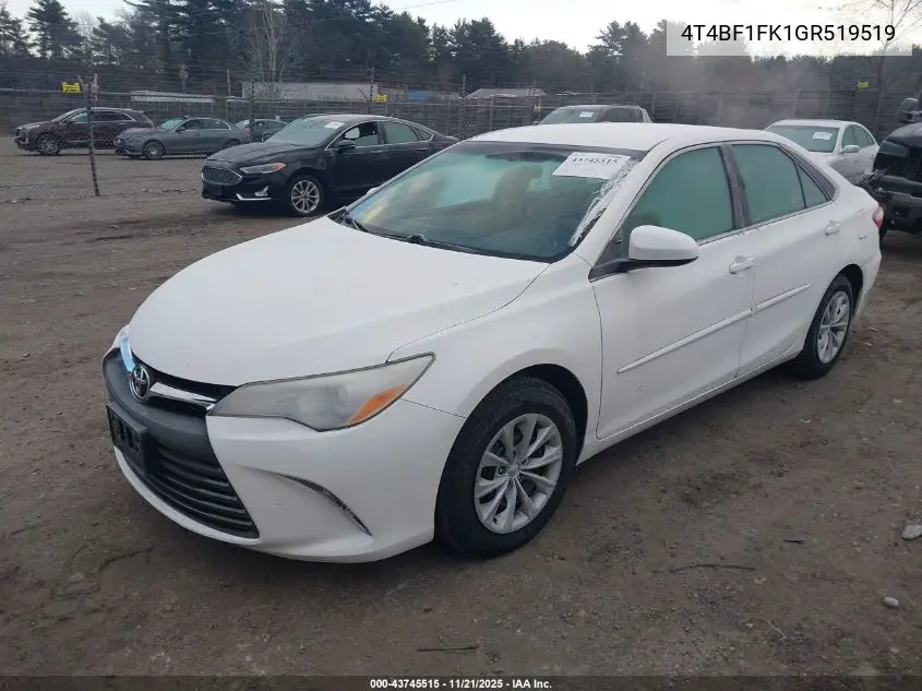 4T4BF1FK1GR519519 2016 Toyota Camry Le