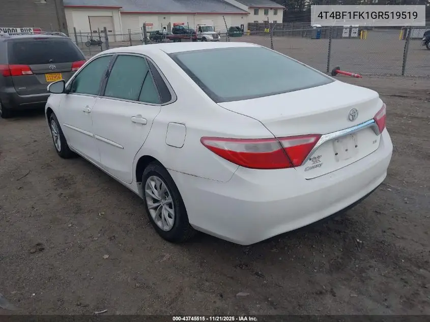 4T4BF1FK1GR519519 2016 Toyota Camry Le