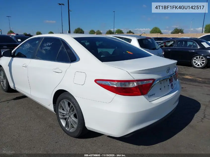 4T1BF1FK4GU142517 2016 Toyota Camry Se