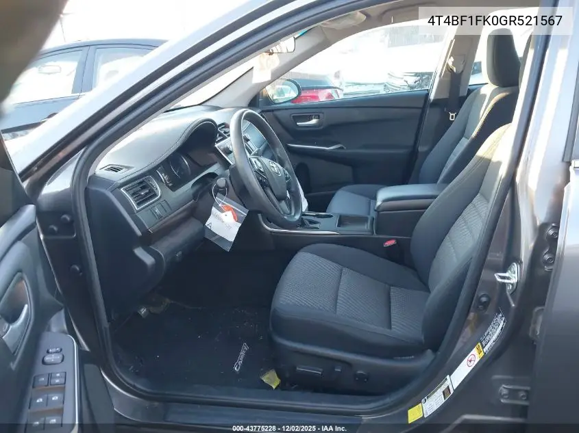 4T4BF1FK0GR521567 2016 Toyota Camry Le
