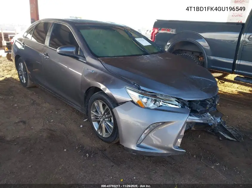 4T1BD1FK4GU196549 2016 Toyota Camry Hybrid Se