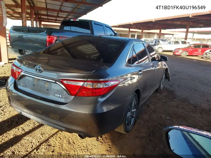 4T1BD1FK4GU196549 2016 Toyota Camry Hybrid Se