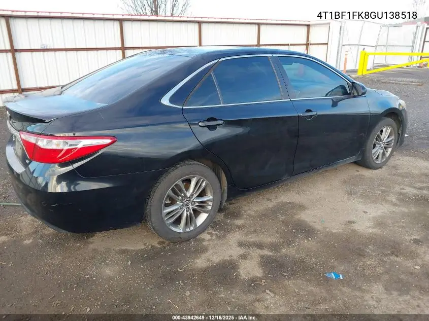 4T1BF1FK8GU138518 2016 Toyota Camry Se