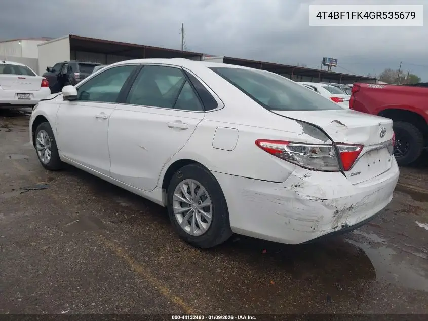 4T4BF1FK4GR535679 2016 Toyota Camry Le