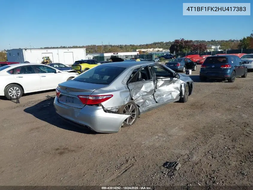 4T1BF1FK2HU417383 2017 Toyota Camry Se