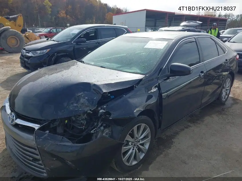 4T1BD1FKXHU218037 2017 Toyota Camry Hybrid Xle