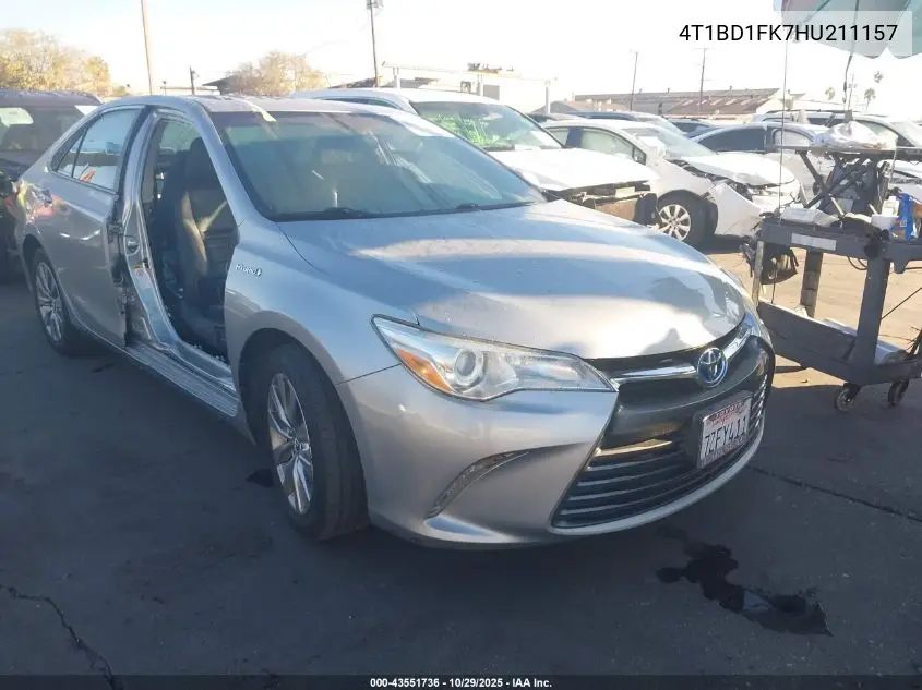 4T1BD1FK7HU211157 2017 Toyota Camry Hybrid Xle