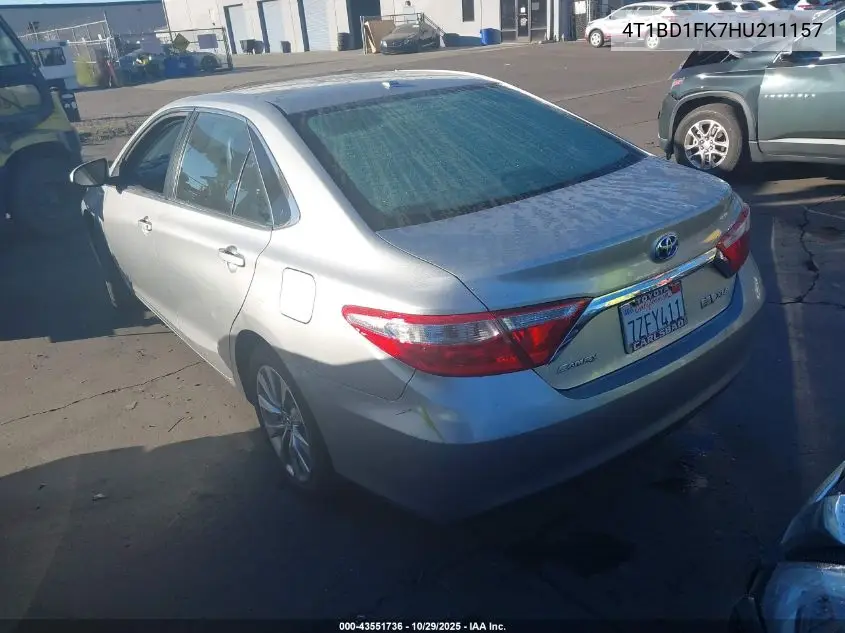 4T1BD1FK7HU211157 2017 Toyota Camry Hybrid Xle