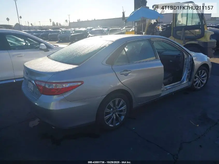 4T1BD1FK7HU211157 2017 Toyota Camry Hybrid Xle