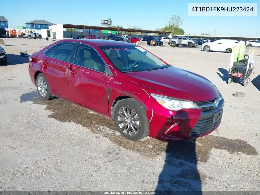 4T1BD1FK9HU223424 2017 Toyota Camry Hybrid Xle