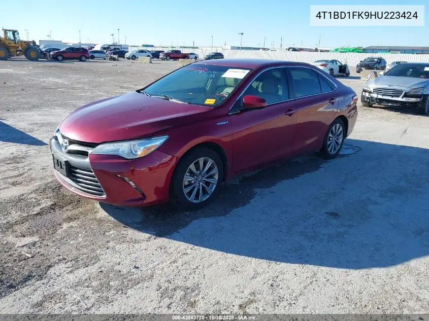 4T1BD1FK9HU223424 2017 Toyota Camry Hybrid Xle