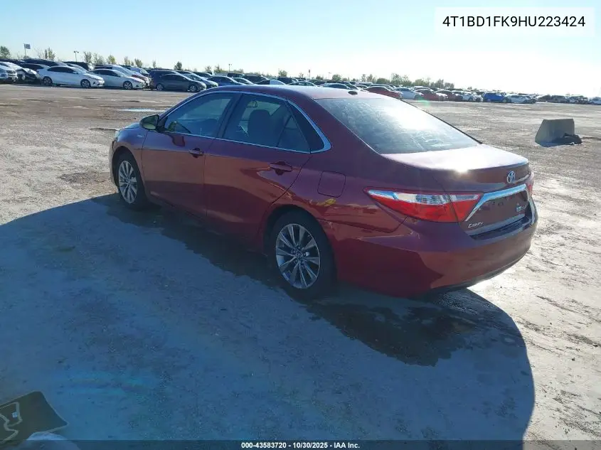 4T1BD1FK9HU223424 2017 Toyota Camry Hybrid Xle