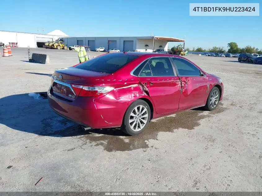 4T1BD1FK9HU223424 2017 Toyota Camry Hybrid Xle
