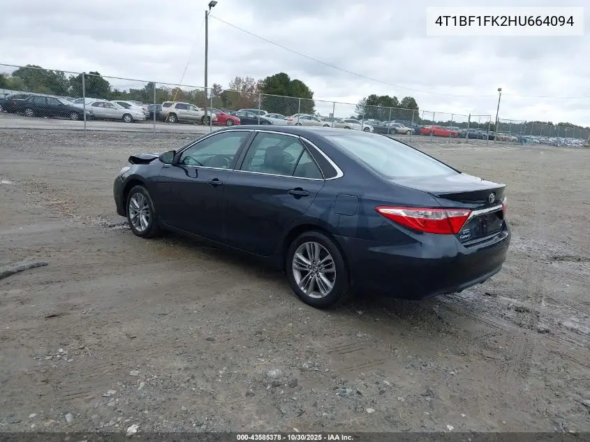 4T1BF1FK2HU664094 2017 Toyota Camry Se