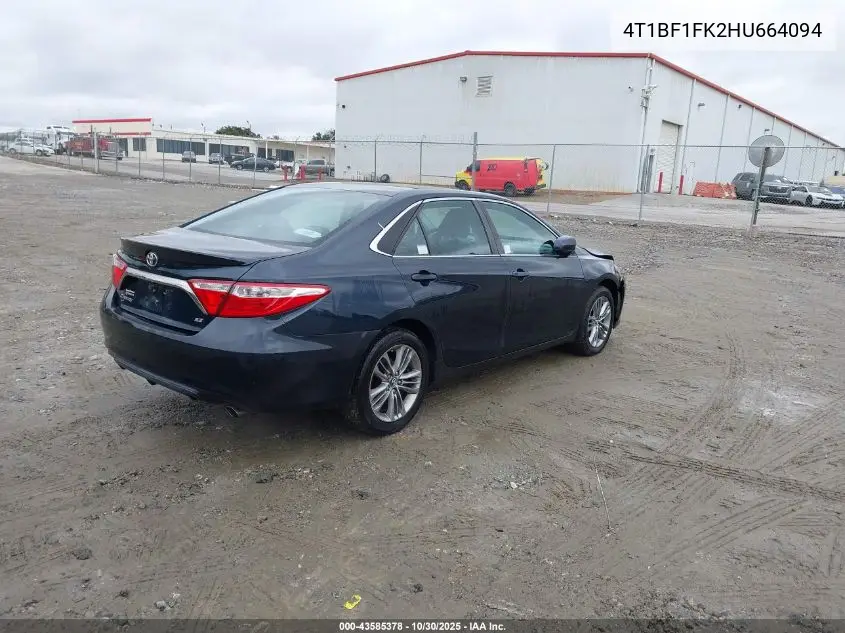 4T1BF1FK2HU664094 2017 Toyota Camry Se