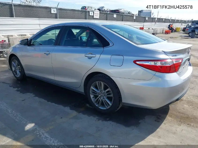 4T1BF1FK2HU425578 2017 Toyota Camry Se
