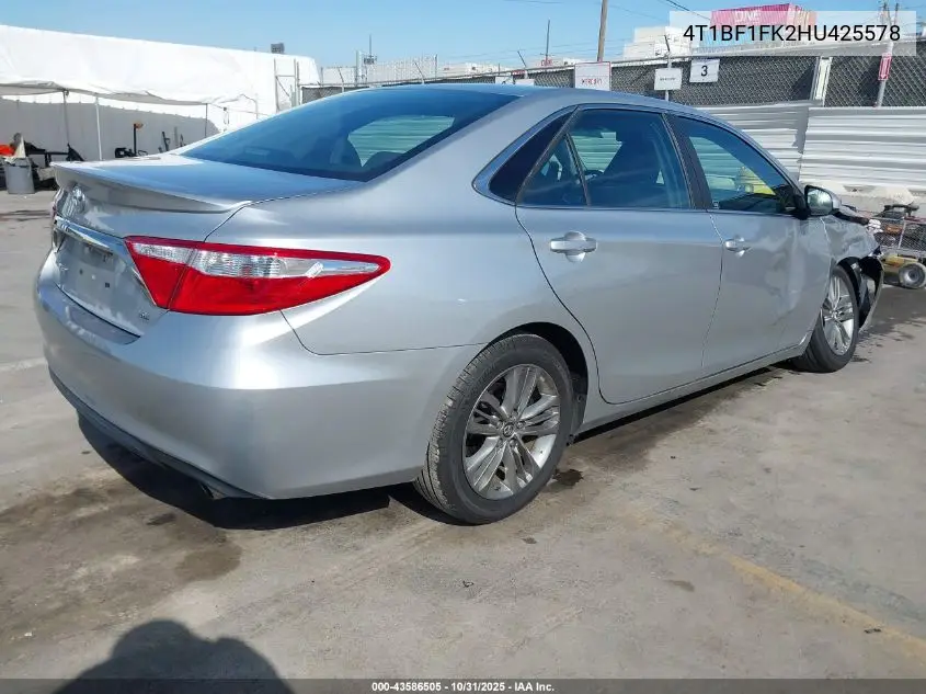 4T1BF1FK2HU425578 2017 Toyota Camry Se