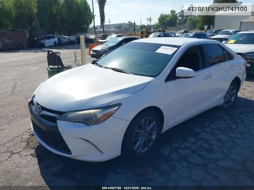 4T1BF1FK3HU747100 2017 Toyota Camry Se