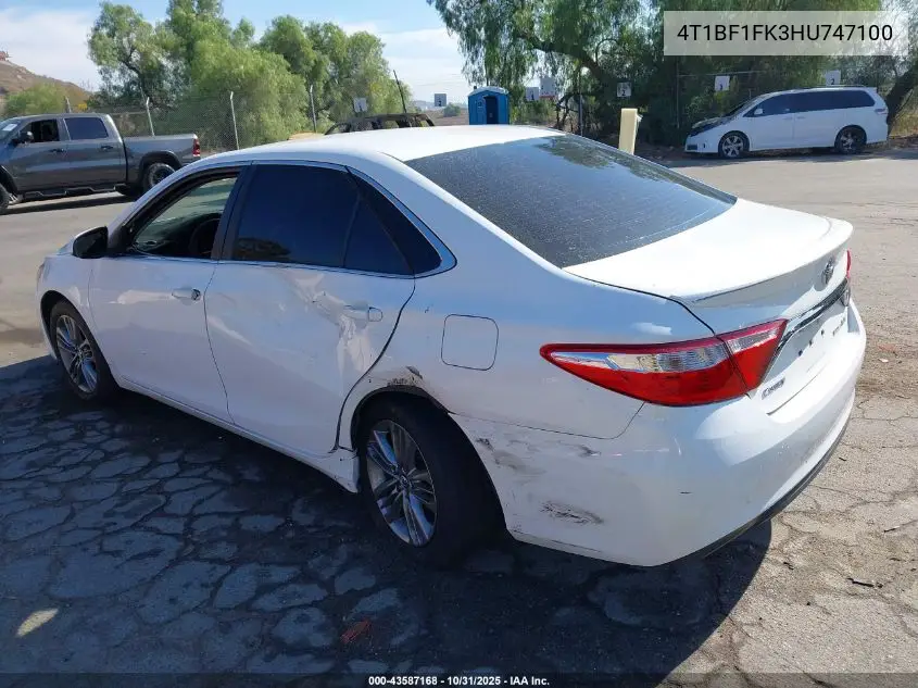 4T1BF1FK3HU747100 2017 Toyota Camry Se