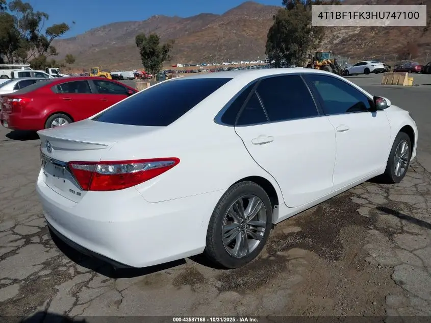 4T1BF1FK3HU747100 2017 Toyota Camry Se
