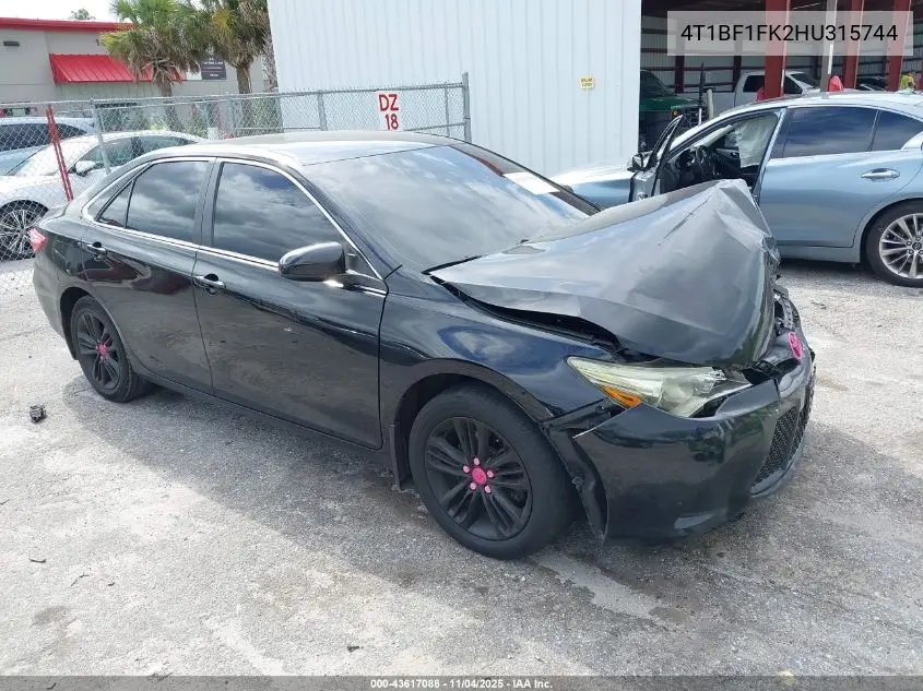 4T1BF1FK2HU315744 2017 Toyota Camry Se