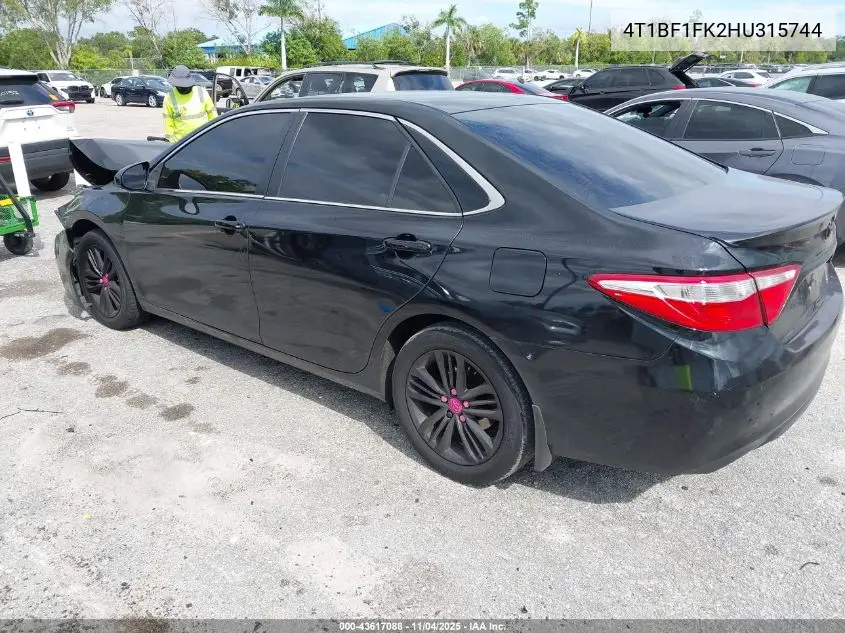 4T1BF1FK2HU315744 2017 Toyota Camry Se
