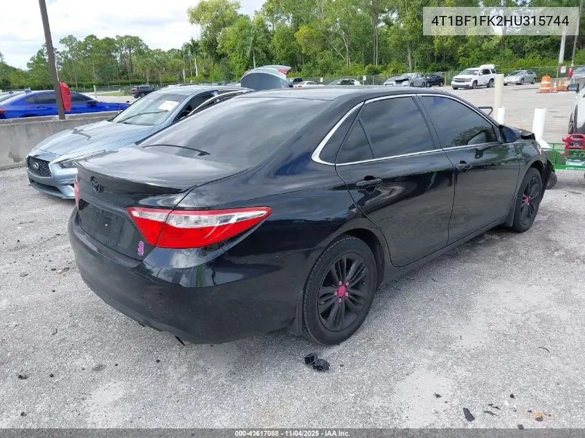 4T1BF1FK2HU315744 2017 Toyota Camry Se
