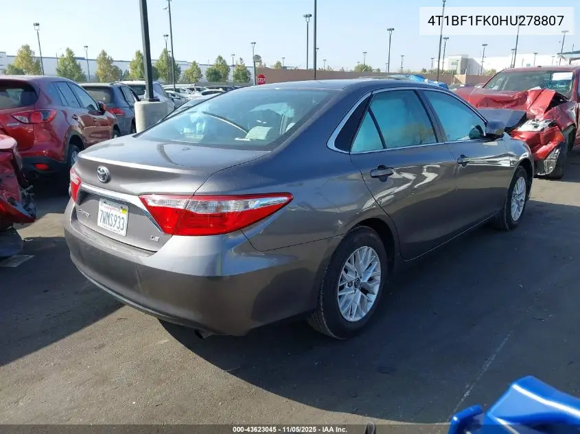 4T1BF1FK0HU278807 2017 Toyota Camry Le