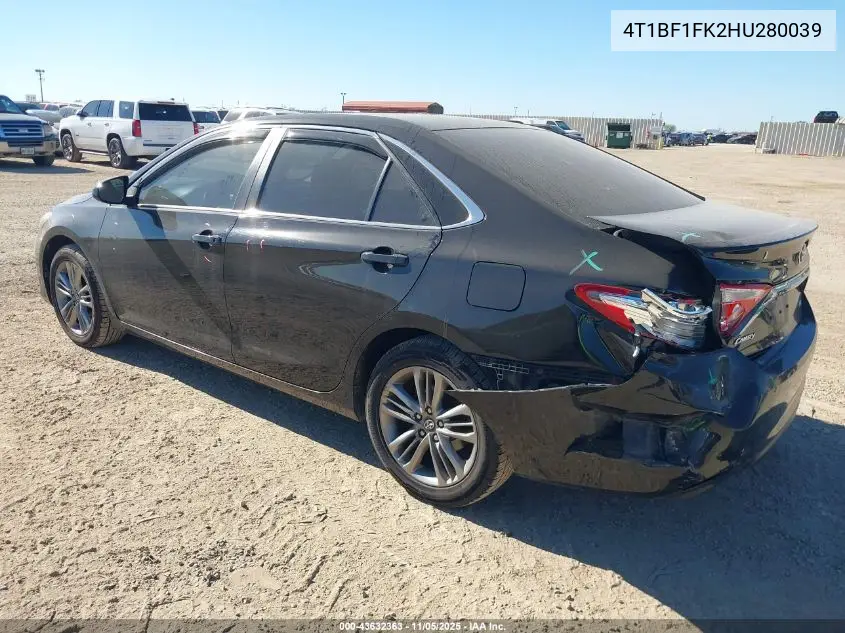 4T1BF1FK2HU280039 2017 Toyota Camry Se