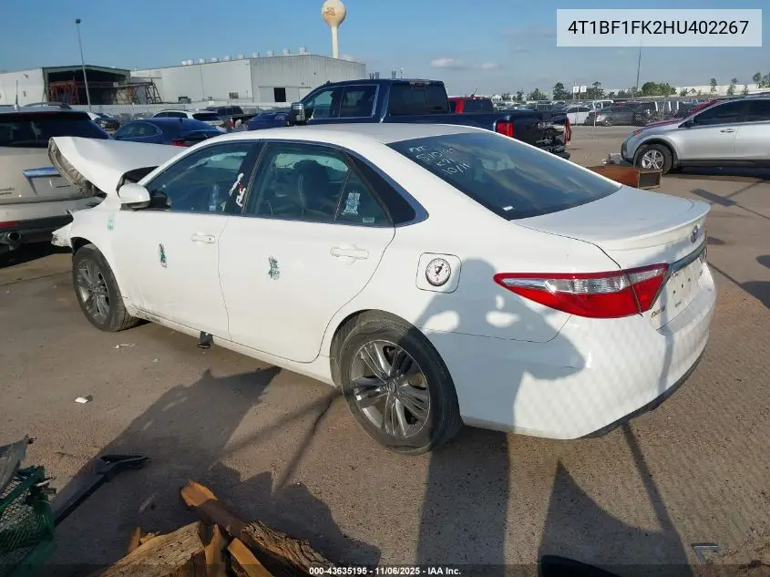 4T1BF1FK2HU402267 2017 Toyota Camry Se