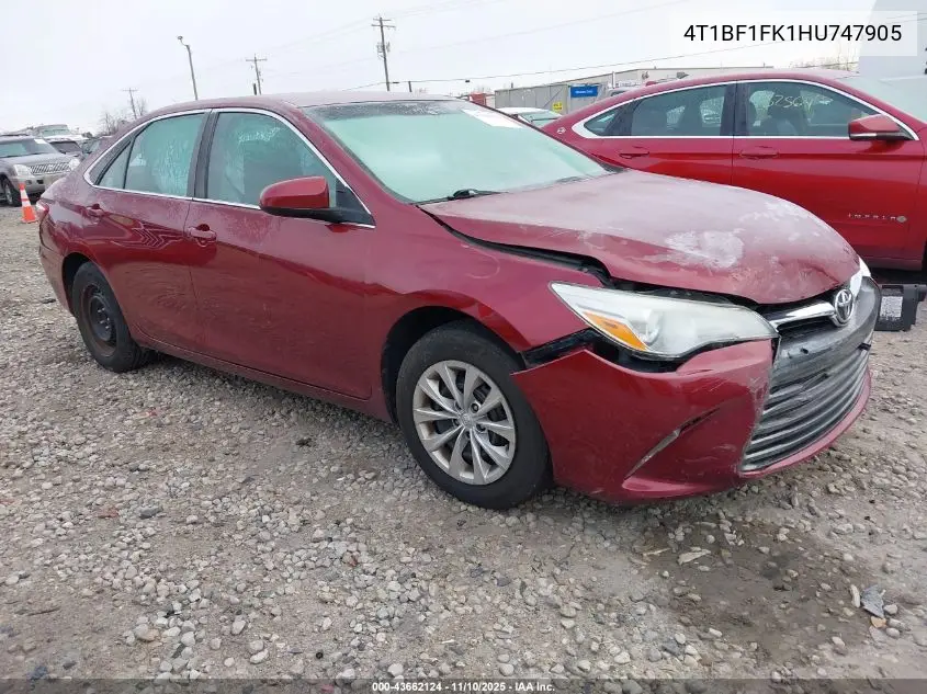 4T1BF1FK1HU747905 2017 Toyota Camry Le