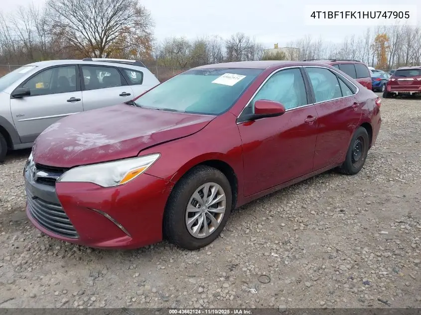 4T1BF1FK1HU747905 2017 Toyota Camry Le