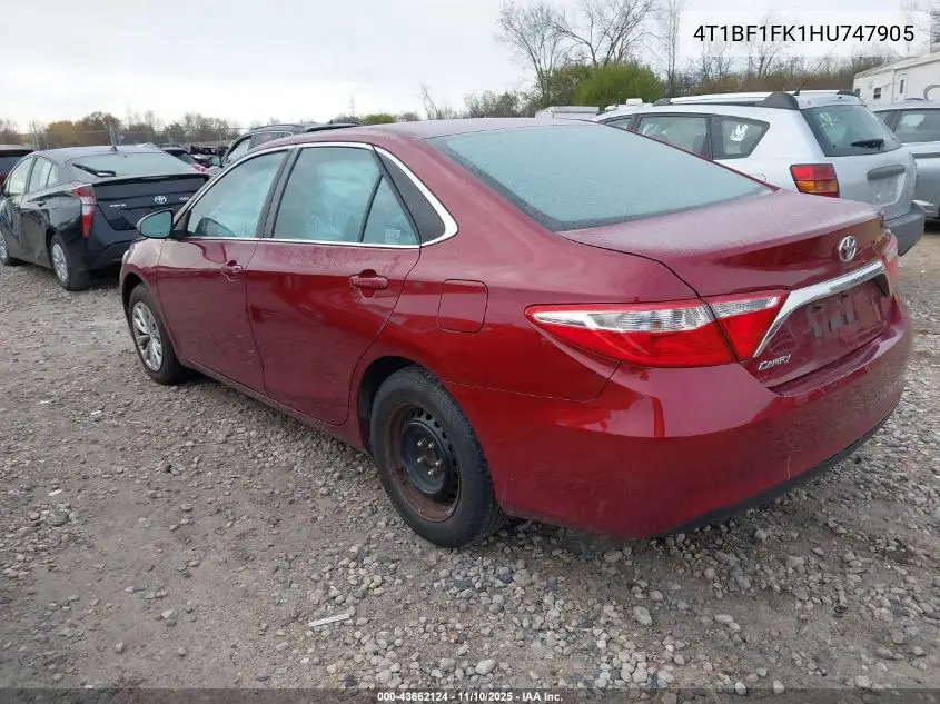 4T1BF1FK1HU747905 2017 Toyota Camry Le