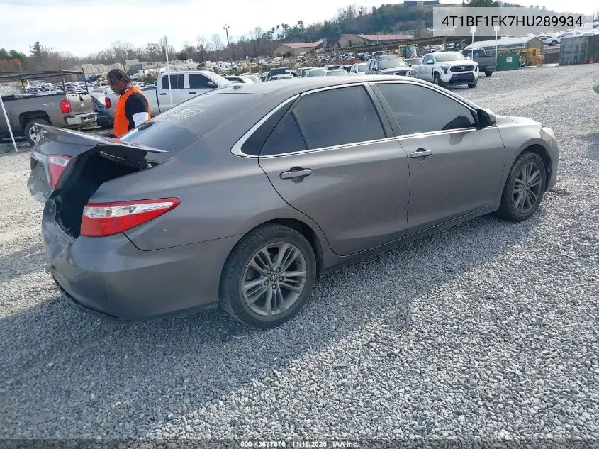 4T1BF1FK7HU289934 2017 Toyota Camry Se