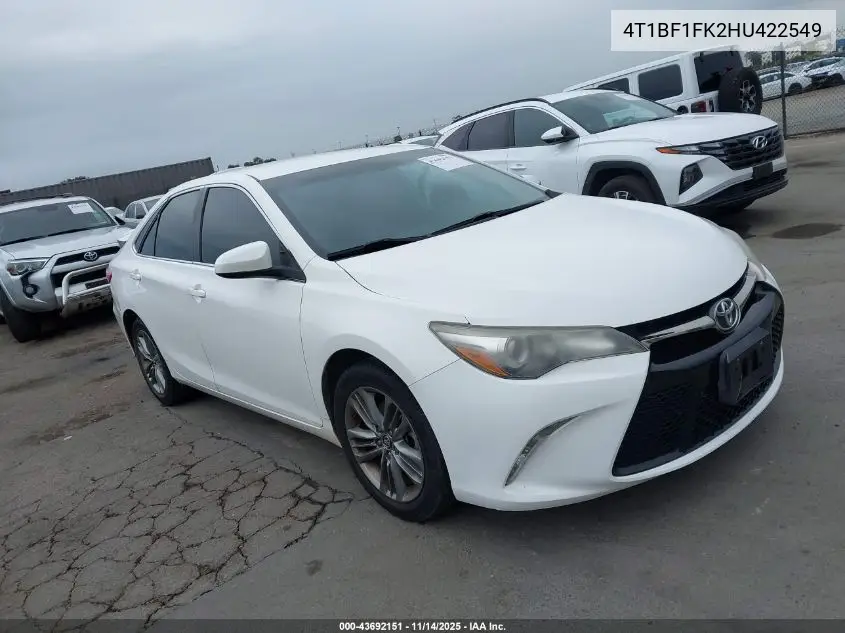 4T1BF1FK2HU422549 2017 Toyota Camry Se