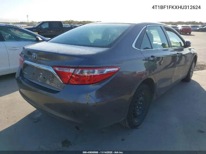 4T1BF1FKXHU312624 2017 Toyota Camry Le