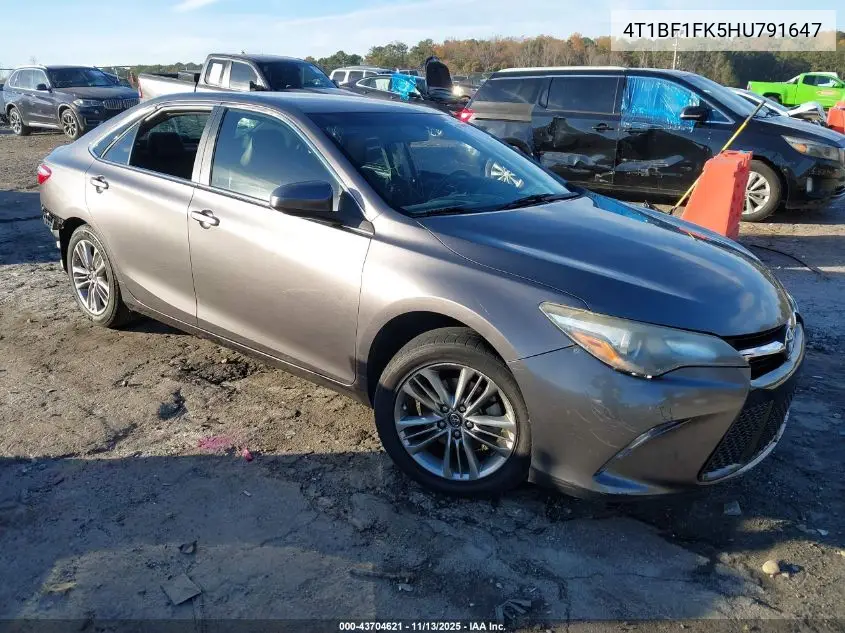 4T1BF1FK5HU791647 2017 Toyota Camry Se