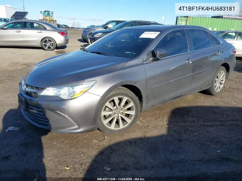 4T1BF1FK4HU683181 2017 Toyota Camry Xle