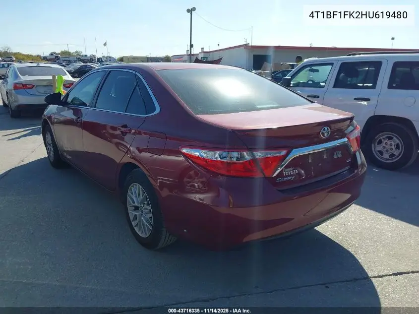 4T1BF1FK2HU619480 2017 Toyota Camry Le