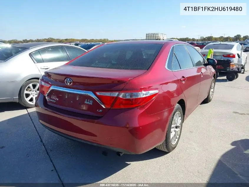 4T1BF1FK2HU619480 2017 Toyota Camry Le
