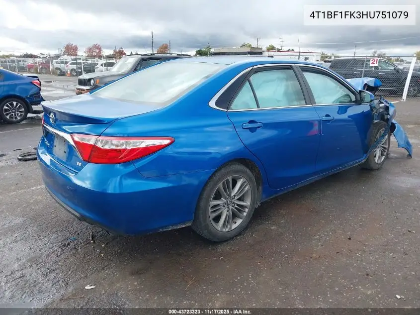 4T1BF1FK3HU751079 2017 Toyota Camry Se