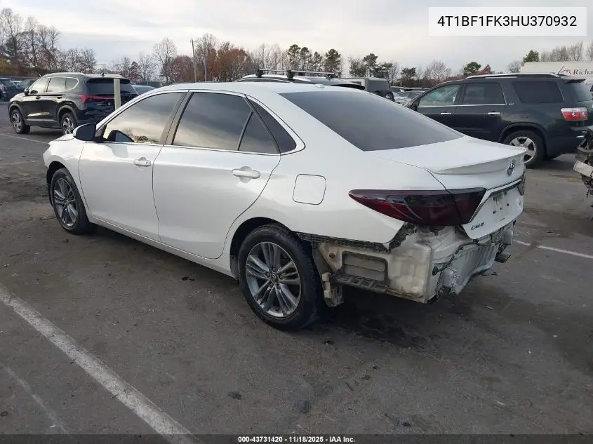 4T1BF1FK3HU370932 2017 Toyota Camry Se