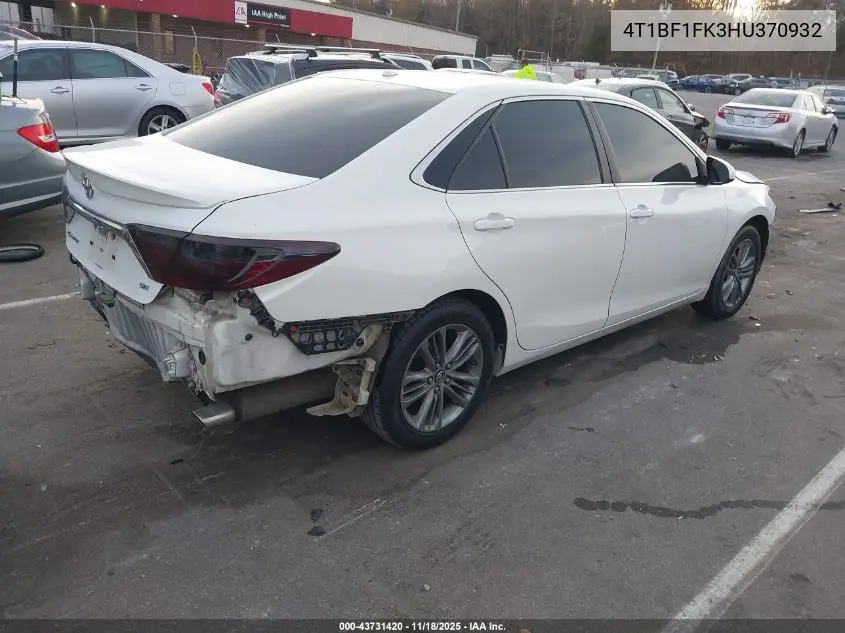 4T1BF1FK3HU370932 2017 Toyota Camry Se
