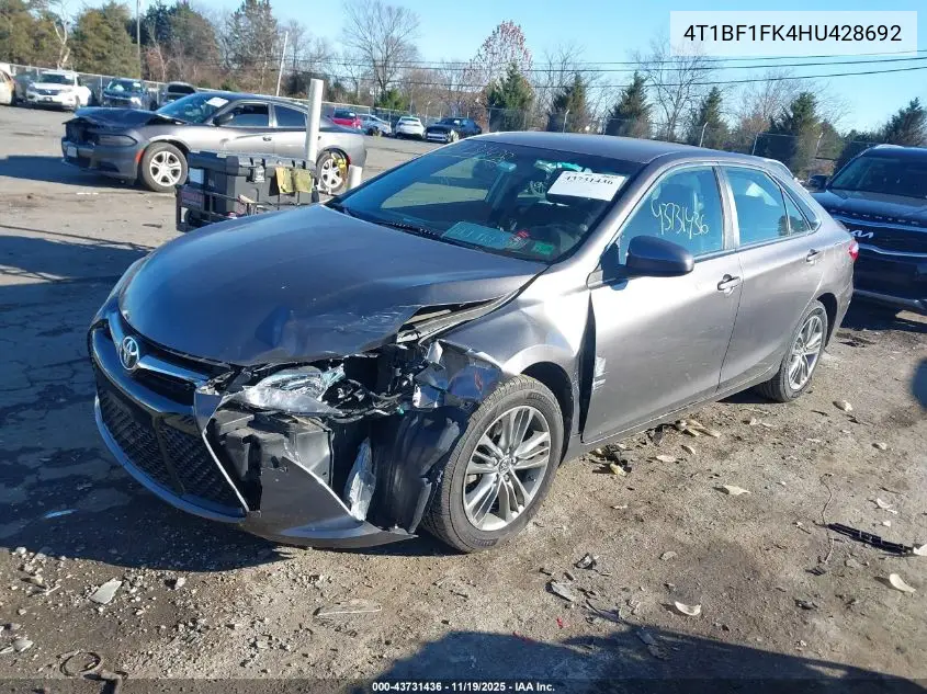 4T1BF1FK4HU428692 2017 Toyota Camry Se