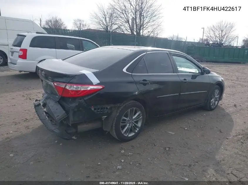 4T1BF1FK4HU422617 2017 Toyota Camry Se