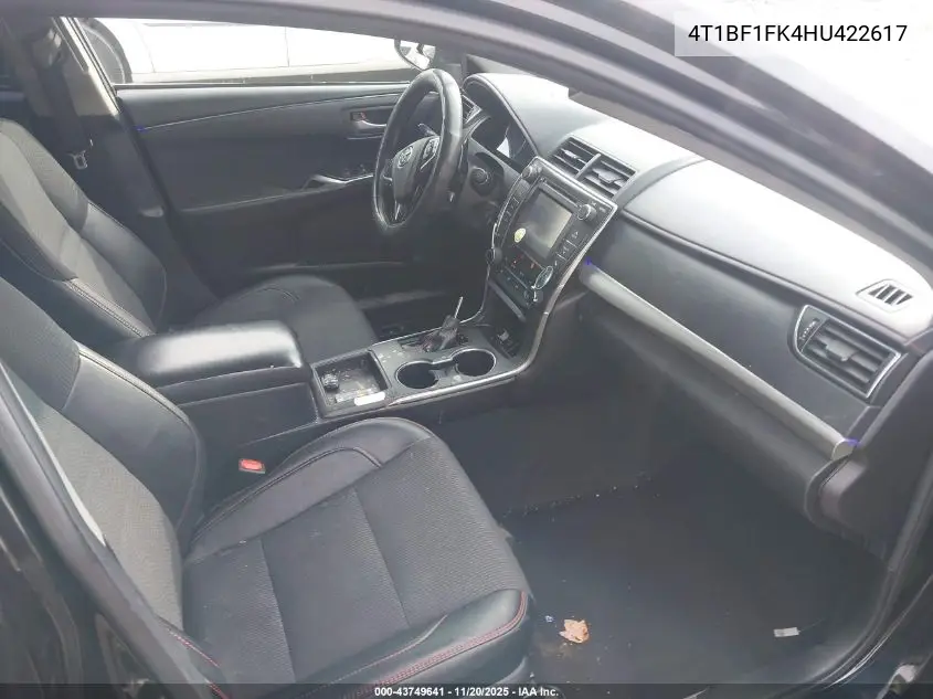 4T1BF1FK4HU422617 2017 Toyota Camry Se