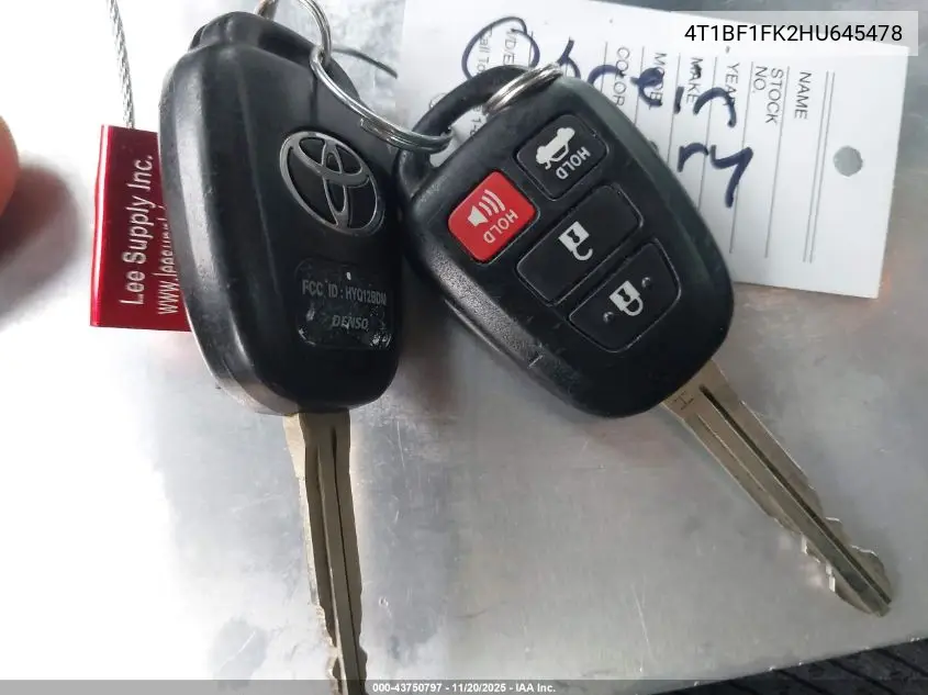 4T1BF1FK2HU645478 2017 Toyota Camry Se