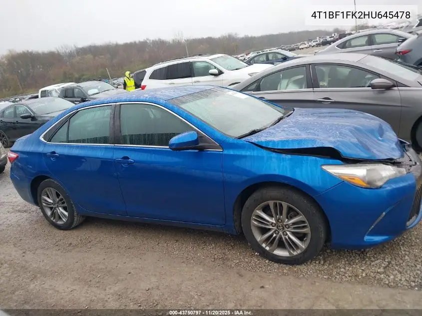 4T1BF1FK2HU645478 2017 Toyota Camry Se
